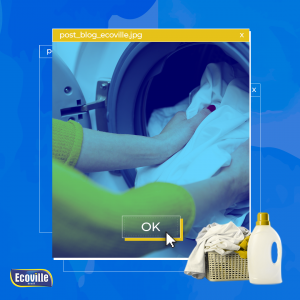 Pessoa tentando tirar manchas de roupas na máquina de lavar
